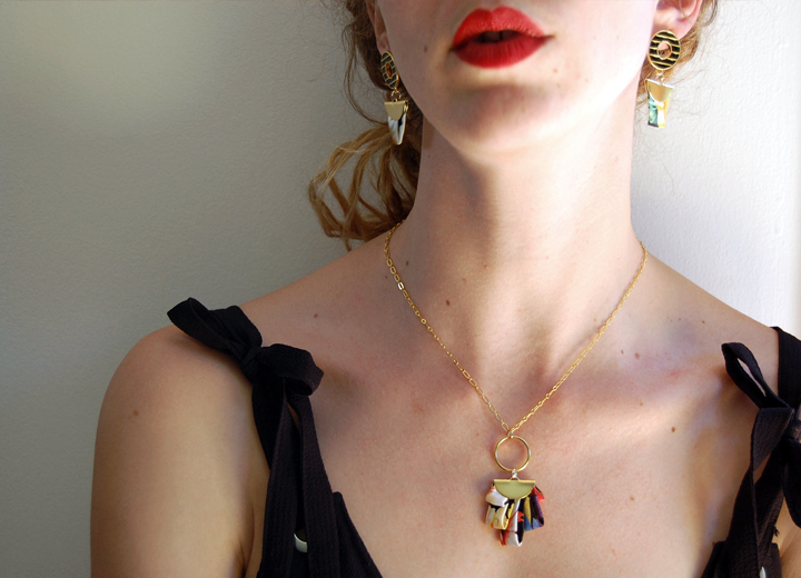 Collier Bertille bijou soie et or L'Orangerie Made In France
