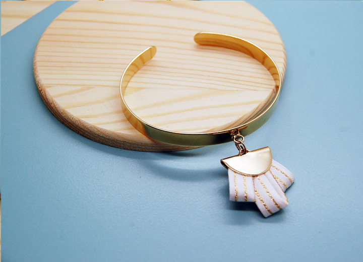 Bracelet jonc Emile soie or Made In France L’Orangerie Bijoux