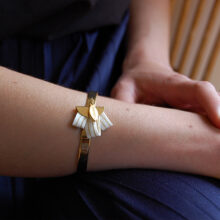 Bracelet jonc Emile soie or Made In France L’Orangerie Bijoux