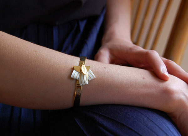 Bracelet jonc Emile soie or Made In France L’Orangerie Bijoux
