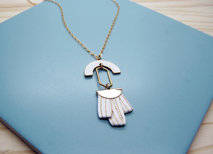 Collier sautoir Ioan soie ivoire or bijou mariage L'Orangerie