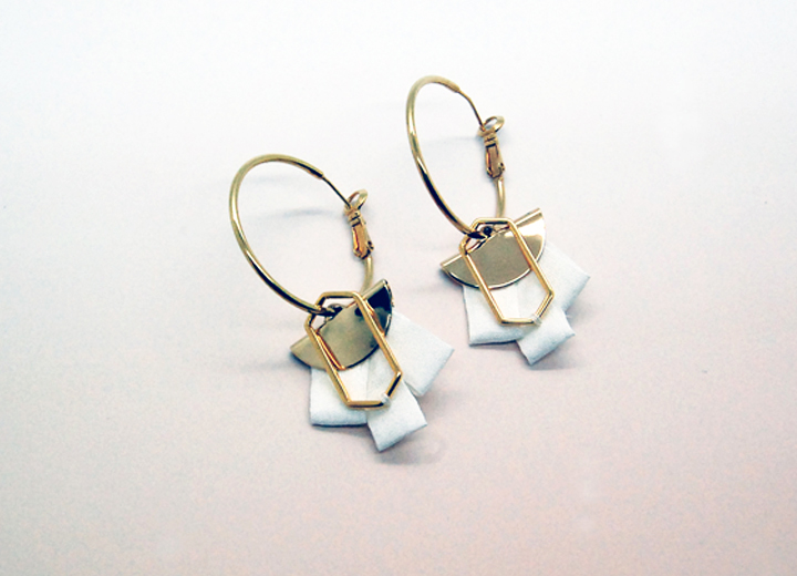 Boucles d’oreilles Flore créoles soie made in France L’Orangerie Bijoux
