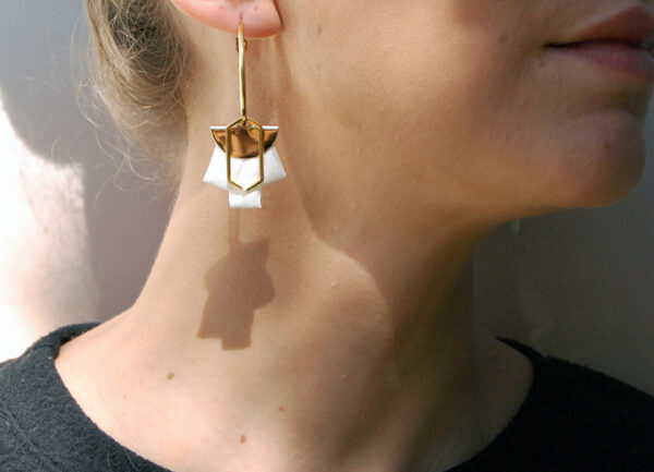 Boucles d’oreilles Flore créoles soie made in France L’Orangerie Bijoux